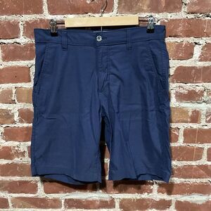 Eddie Bauer Travex Shorts Mens 33 Blue Zip Pockets Stretch Casual Hiking Outdoor